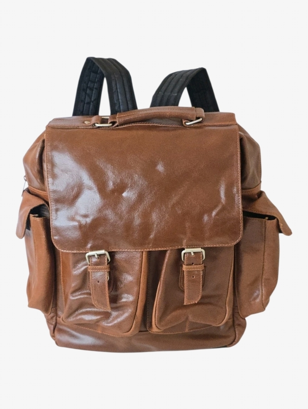 Wilson Leather Brown Backpack Rucksack Multi Pocket Laptop Travel Bag